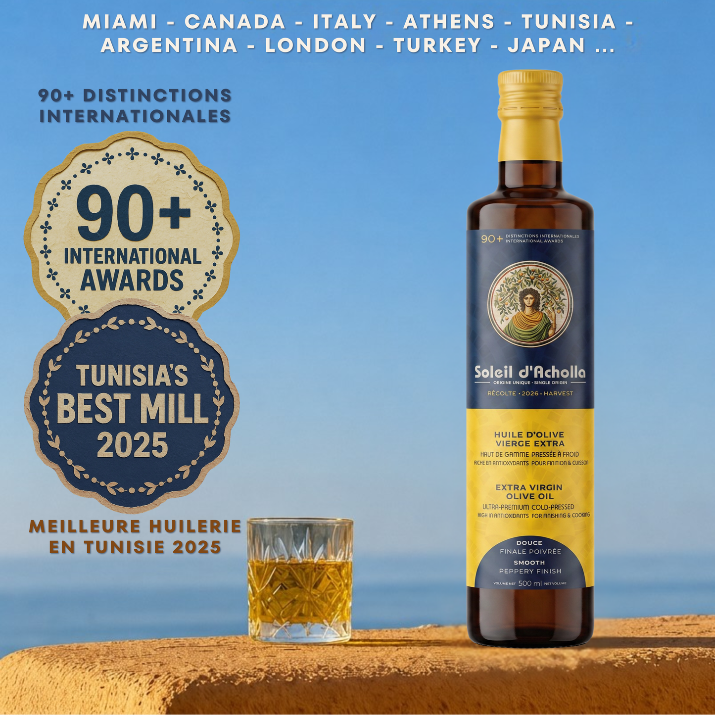 Soleil d’Acholla – Smooth Extra Virgin Olive Oil - Award-Winning