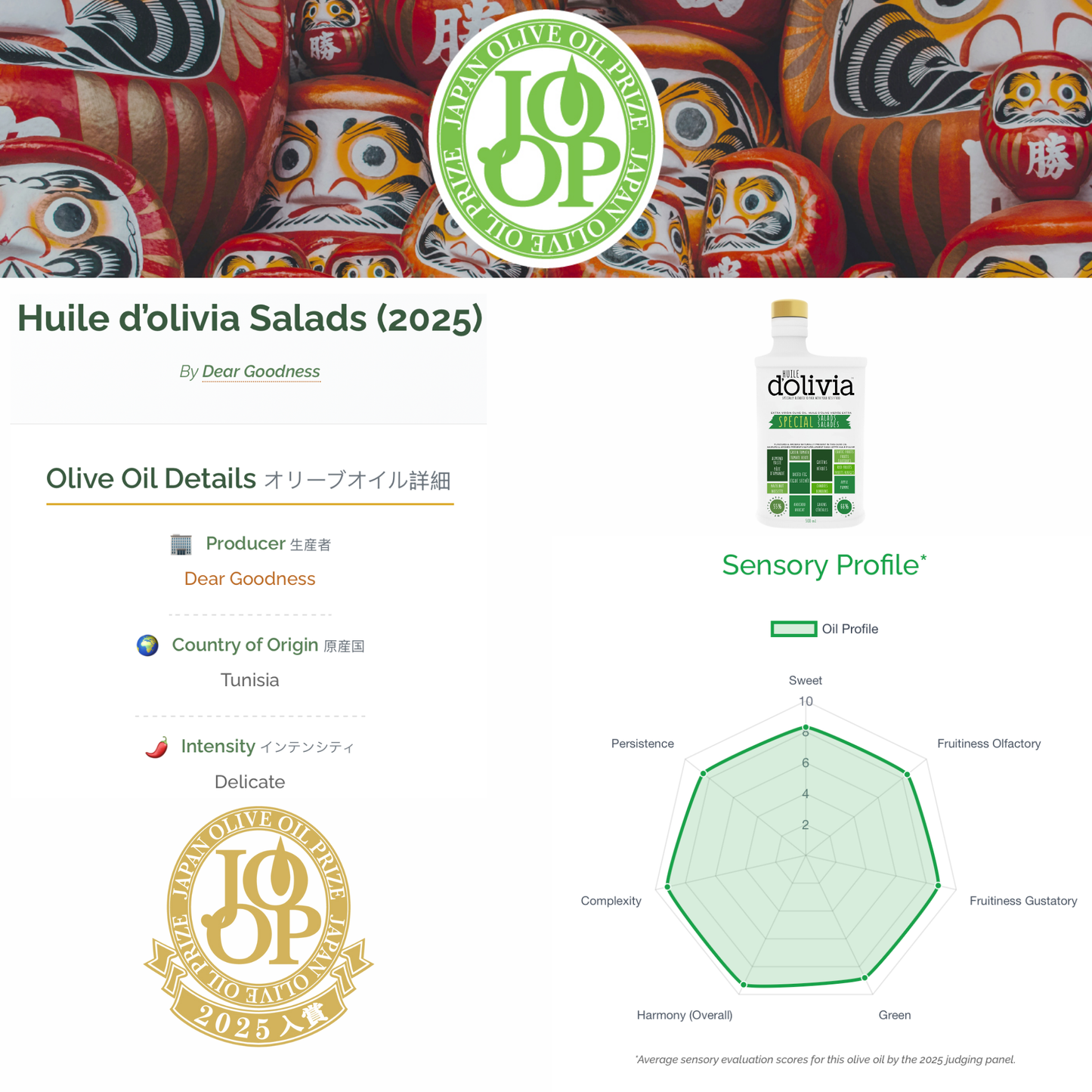 Huile dolivia – Special Salads - Gold Winner (US)
