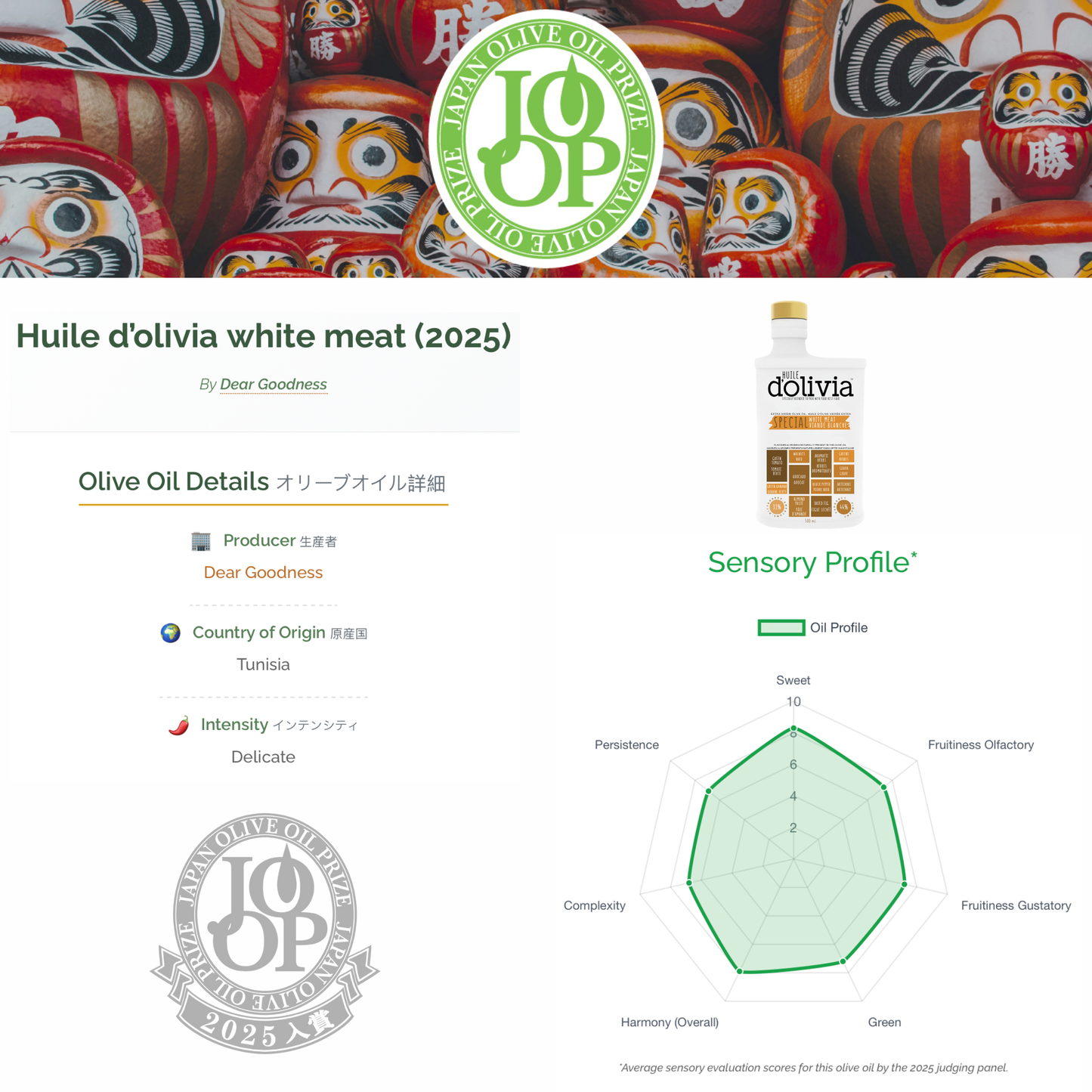 Huile dolivia – Special White Meats  - Gold Winner (US)