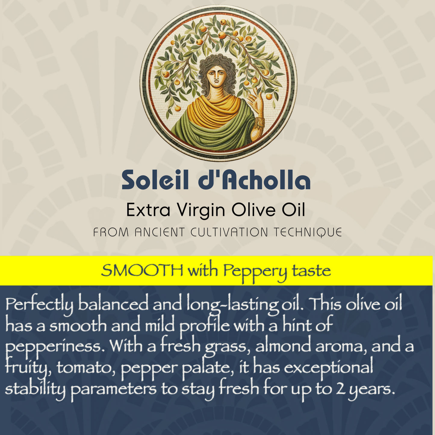 Soleil d'Acholla – Huile d'Olive Extra Vierge Onctueuse