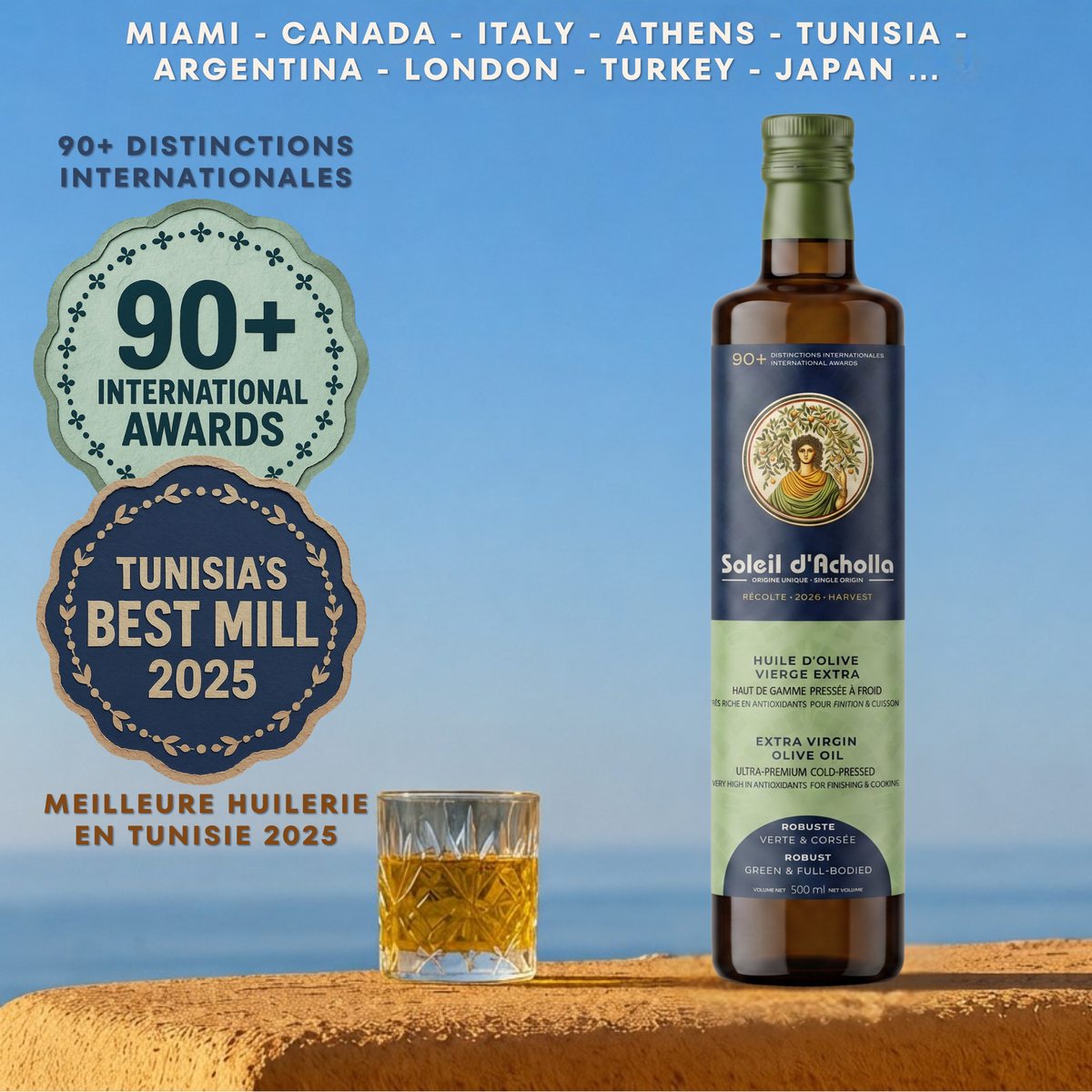 Soleil d’Acholla – Robust Extra Virgin Olive Oil - Award Winning